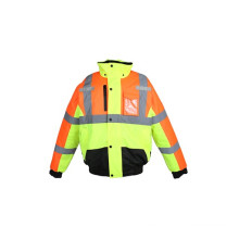 100% poliéster 3m chaqueta reflectora de seguridad bombardero